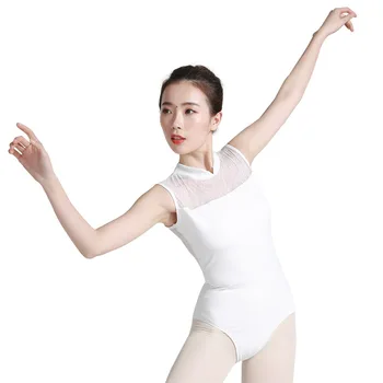 Balet tricou dantelă rezervor de dans tricou gimnastică fustei de balet tricouri pentru femei balerina imbracaminte gât înalt adult tricouri