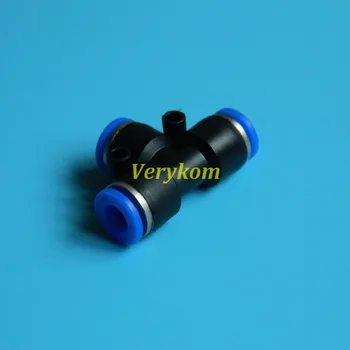 En-gros Verykom Pneumatice Plastic Împinge În Conducta de Aer Montaj 10mm 10mm Rapid Tub Furtun Tee Conectorul EP-10 10MM-10MM Joiner