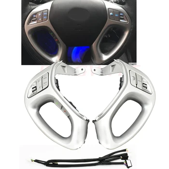 Pentru Hyundai ix35 & PENTRU TUCSON 2010-Mașină Multi-funcția Cruise control butoane de pe volan cu bluetooth buton din argint