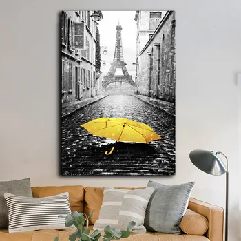 Paris Street View Turnul Eiffel auto HD imprimare panza pictura camera de zi de decorare pictura