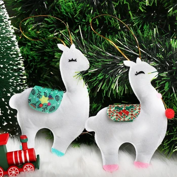 6Pcs Alpaca Crăciun Agățat Pandantiv Petrecere de Anul Nou Cadouri Breloc Animal Xmas Copac Ornament Llama Petrecere Decoratiuni