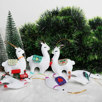 6Pcs Alpaca Crăciun Agățat Pandantiv Petrecere de Anul Nou Cadouri Breloc Animal Xmas Copac Ornament Llama Petrecere Decoratiuni