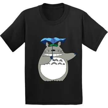 Bumbac,Japonia Anime Totoro Model pentru Copii T-shirt pentru Copii Desene animate Amuzant tricou Baieti/Fete Maneci Scurte Haine,GKT212