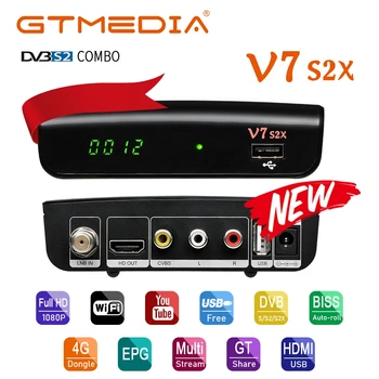 GTMEDIA V7 S2X HD DVB-S/S2/S2X+T/T2 BISS auto roll Plin PowerVu DRE &Biss-cheie de Sprijin Online, Film Youtube Youporn upgrade V7S