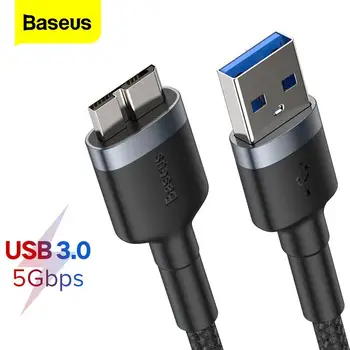 Baseus 5Gbps USB 3.0 Micro B HDD Cablu USB de Tip Micro-B Cablu de Date Pentru Sasmung S5 Extern Hard Disk SSD Caz de Cablu