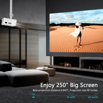 VANKYO de Agrement D70MQ Mini Proiector HD 1080P WiFi Sincroniza Ecranul Telefonului Inteligent 250