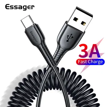 Essager Primăvară USB de Tip C Cablu Pentru Xiaomi Samsung USB de Încărcare Rapidă C Cablul de Sârmă Încărcător de Telefon Mobil USBC Tip-c prin Cablu de Date