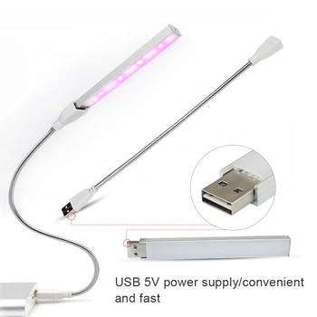 Cresc de Noapte Spectru Complet Planta de Interior Cresc de Lumină LED SMD2835 3W USB LED-uri Cresc de Lumină Pentru Răsaduri de Plante cu efect de Seră Hidroponică