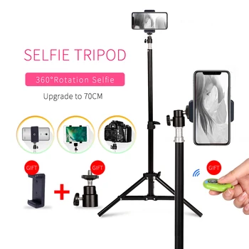 Fotografie 1/4 Șurub Cap Selfie De Lumină Portabile, Suport Trepied Cu Bluetooth De La Distanță Telefonul Clip Mingea Cu Capul Pentru Mini Studio Foto