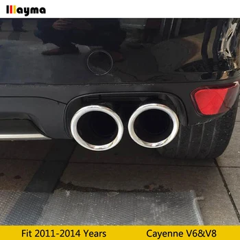 Galvanizare Coada Sfaturi de Evacuare de Eșapament Pentru Porsche Cayenne V6 V8 2011-Cayenne s GTS din Oțel Inoxidabil fulare 1 pereche