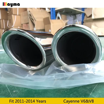 Galvanizare Coada Sfaturi de Evacuare de Eșapament Pentru Porsche Cayenne V6 V8 2011-Cayenne s GTS din Oțel Inoxidabil fulare 1 pereche