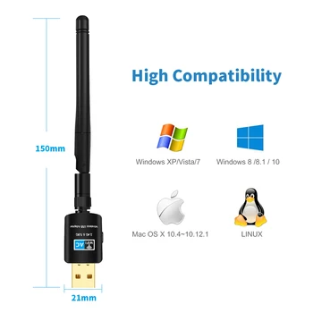 De Vânzare la cald 600Mbps USB Wifi Adaptor 5.8 GHz+2.4 GHz USB Wifi Receptor Wireless placa de Retea wifi pe usb de Mare Viteză Antena Wifi Adapter