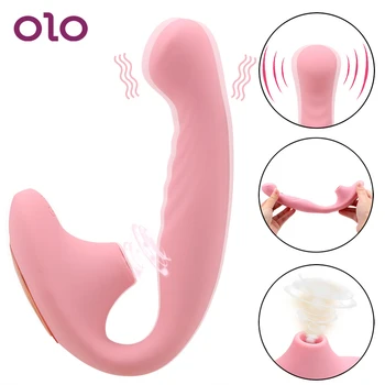 OLO Penis artificial Vibratoare pentru Vagin Supt Fraier Stimulare Clitoris Sex Oral sex Feminin Masturbari Jucarii Sexuale Pentru Femei Produse pentru Sex 16126