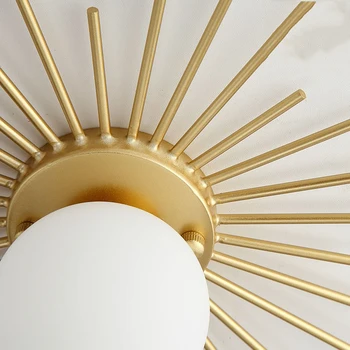 Nordic Rotund de Sticlă Lumini Plafon Sun Forma de Metal de Aur G9 cu LED-uri Moderne Hol Lumini Plafon pentru Vestiar Coridor Illuminaire 16127