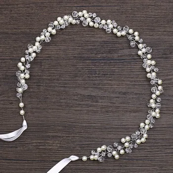 Bentițe lucrate Manual Benzi de Par Mireasa, Bijuterii de Perle de Cristal Accesorii de Par de Nunta Elegant Ornament de Par Cadou pentru Prieteni