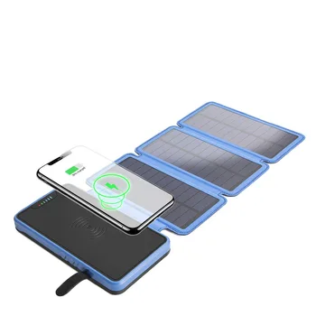 Solar Power Bank 20000mah Încărcător Wireless rezistent la apa Quakeproof Praf pentru Dermatoglyphic Pliere Panou Solar