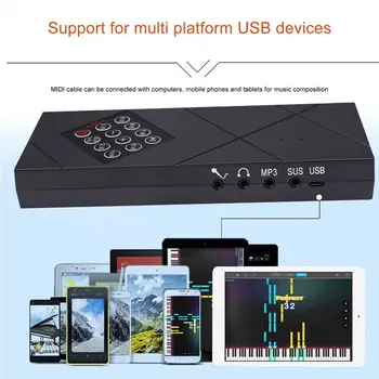 Rulate Pian 88-Cheie Conectabil Căști Audio Silicon Portabil Pliant Pian Electronic Usoare