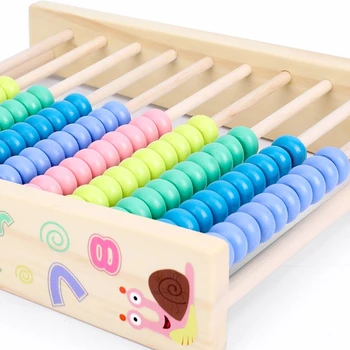 10 Rânduri Cadru de Lemn Abac cu Multi-Culoare Numere de Calcul Margele Timpurie a Copiilor de Învățare la Matematică Jucărie de Învățământ