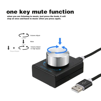 USB Control Volum Difuzor de Calculator Volumul Audio Controller dispozitiv de Reglare cu O singură Cheie, Functie Mute Pentru PC Desktop Live Birou 16223