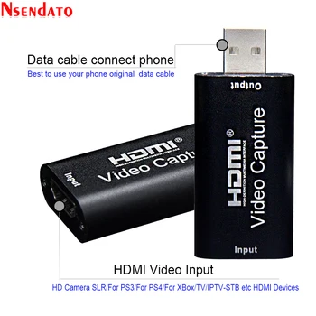 Mini 4K HDMI 1080P La USB 2.0 USB2.0 Card de Captura Video Joc de Telefon de Înregistrare Cutie pentru PC-ul de pe Youtube OBS DVD Live Streaming de Difuzare
