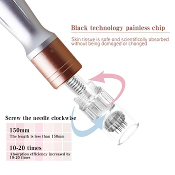 Șurub de Micro-Needling Pen Dermapen Ac Cartuș NeedleTips Micsora Porii Dispozitiv Electric Micro Rulare Derma StampTherapy NOI