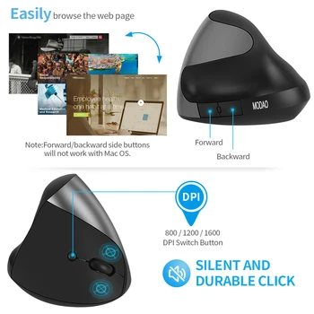 Jeleu Pieptene Ergonomic Mouse-ul fără Fir Pentru PC, Laptop, TV Reglabil DPI Wireless 2.4 G Verticale Mouse de Calculator Birou Șoareci Optice