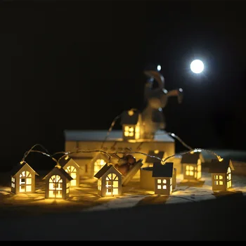 Stil Nordic casă mică șir de lumină LED-uri de Crăciun casa de lemn șir lumina camera decorare dormitor mic șir de lumină nouă