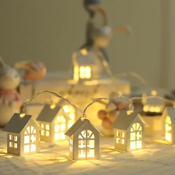 Stil Nordic casă mică șir de lumină LED-uri de Crăciun casa de lemn șir lumina camera decorare dormitor mic șir de lumină nouă