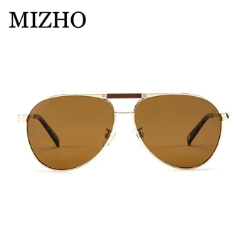 MIZHO Brand Pilot de Călătorie Polarizat ochelari de Soare Barbati Noapte UV400 din Oțel Inoxidabil IP de Placare în Vid ochelari de Soare Ochelari