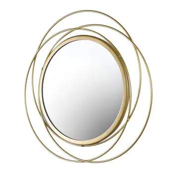 Oglindă rotundă,Fier de călcat Cadru de Aur,montat pe Perete, Oglinda,Arta de Perete pentru Baie,Decorative de Perete Oglindă Agățat de Perete Oglindă de Aur