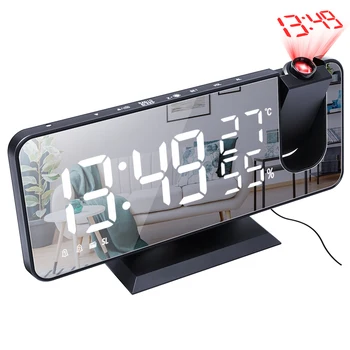 LED Digital Ceas cu Alarmă Ceas de Masa Electronice Desktop Radio Ceasuri Cu Proiectie Temperatura Și Umiditatea Funcție de Amânare