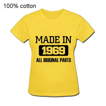 Noi Bumbac Gât T-Shirt 2019 Moda a Făcut În 1969 Tricou Femei de 50 de ani 50 de Ani Haine de Dimensiuni Mici Tricou