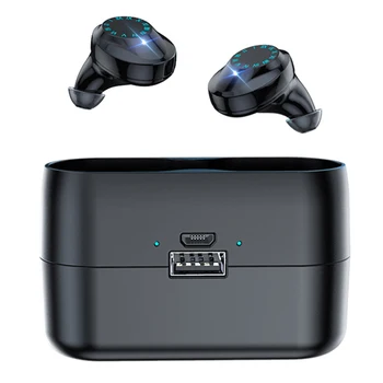 Mini Stereo Earset TWS de Reducere a Zgomotului de Muzică Bluetooth Putere LED Display Digital Binaurale cu Încărcare Cutie Bass Mesaj Vocal