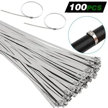 Mai multe dimensiune 100BUC Multi-Scop de Blocare cu Cablu Metalic Legături din Oțel Inoxidabil cu Auto Blocare Zip Tie
