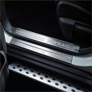 De înaltă calitate din oțel inoxidabil în interiorul externe Scuff Placa/Pragului de Ușă Protector Autocolant Pentru perioada-2016 Nissan X-Trail Styling Auto