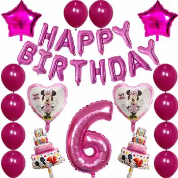 30pcs Mickey Minnie Mouse balon 30inch număr de baloane din latex tort copil de dus 1 2 3 4 5 6st petrecere de Ziua de Desene animate Decoratiuni