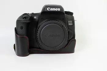 Noua Piele Pu carcasa pentru Camera Video Pentru Canon 760D Sac de aparat de Fotografiat Jumătate Capacul Corpului de Jos în Caz