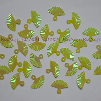 30g 750pcs 12*15mm Mici Drăguț Shell Formă de Evantai AB Verde Vrac Paiete Frumoase Meserii pentru Cusut/Chingi Diy Accesorii Copii DIY