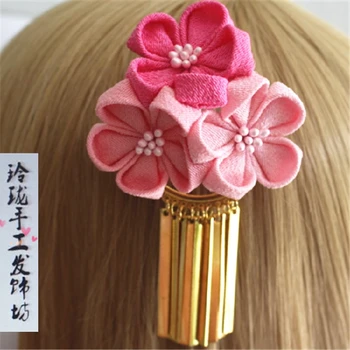 Flori Japoneze Metal Ciucure Ac De Păr Accesorii Retro Pânză Caciula Pentru Femei Clip De Păr Manopera Yukata Ornamente De Păr Geisha