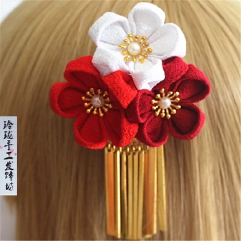 Flori Japoneze Metal Ciucure Ac De Păr Accesorii Retro Pânză Caciula Pentru Femei Clip De Păr Manopera Yukata Ornamente De Păr Geisha