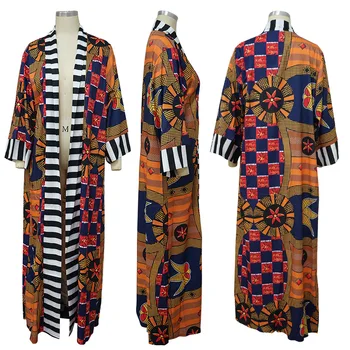 Femei Lung Trenci Ofițeresc Moda Stil African Streetwear Cardigan Supradimensionat Primavara Toamna Haine Vintage Print Floral Uza