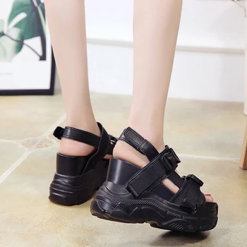 Lucyever 2019 Noi Femei Sandale De Vară Platforma Adidași Pene Lift Pantofi De Femeie Tocuri Foarte Inalte, Liane Sandalia Mujer