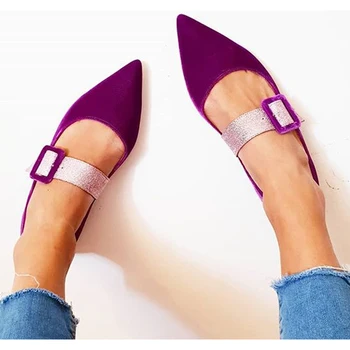 NAN JIU MUNTE 2020 Primăvara Și Vara Pantofi Plat pentru Femei Subliniat Toe Pantofi Singur Moda Sandale Plate Plus Dimensiune 35-43
