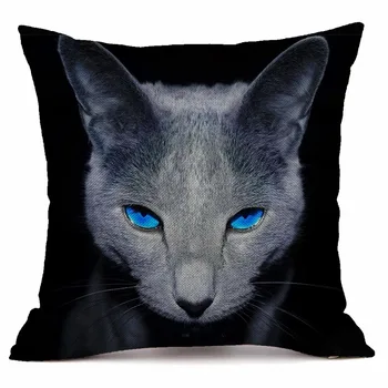 XUNYU Pisica Albastru de Pernă Canapea Pătrat Perna Decorativa Acoperi Animal față de Pernă 45X45cm AC149