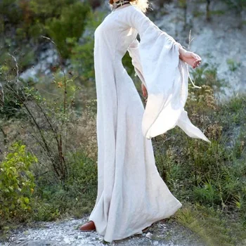 2019 Femei Rochie Renașterii Etaj Lungime Rochie Camasa Rochie Costum De Haine Cu Maneci Lungi Medieval Gotic Rochie Rochie De Cosplay Costum