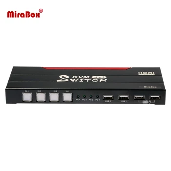 Mirabox 4K@60Hz Munca la Domiciliu Comutator KVM 4 porturi HDMI KVM Switcher pentru Birou SOHO