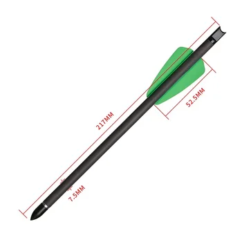 7,5 Inch Verde/Portocaliu Pene de Carbon Pur Săgeată de Arbaletă Cu O Lungime Totală De 218mm Aplicabile Arbaleta Modelul COBRA SISTEM R9