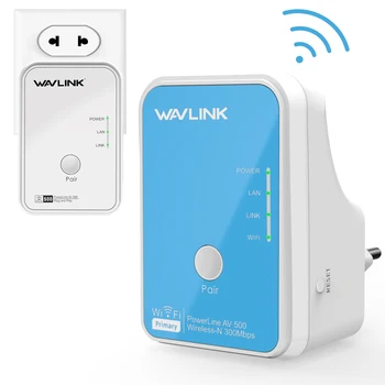 Wavlink 1Pair Wi-Fi, linie de Putere Ethernet Extender Kit Adaptor AV500 Mini PLC adaptor homeplug Rețea Powerline Adaptoare 300Mbps