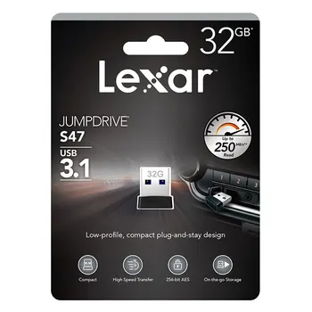 Lexar S47 Unitate Flash 64g USB 3.1 Pen Drive 128gb U Disk, Stick de Memorie mini stick de 32gb criptare compatibil cu USB 3.0/2.0