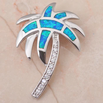 Frumos Imens preturi de Fabrica Coco Blue Opal Silver Ștampilată Colier cu Pandantive bijuterii de Moda OP221
